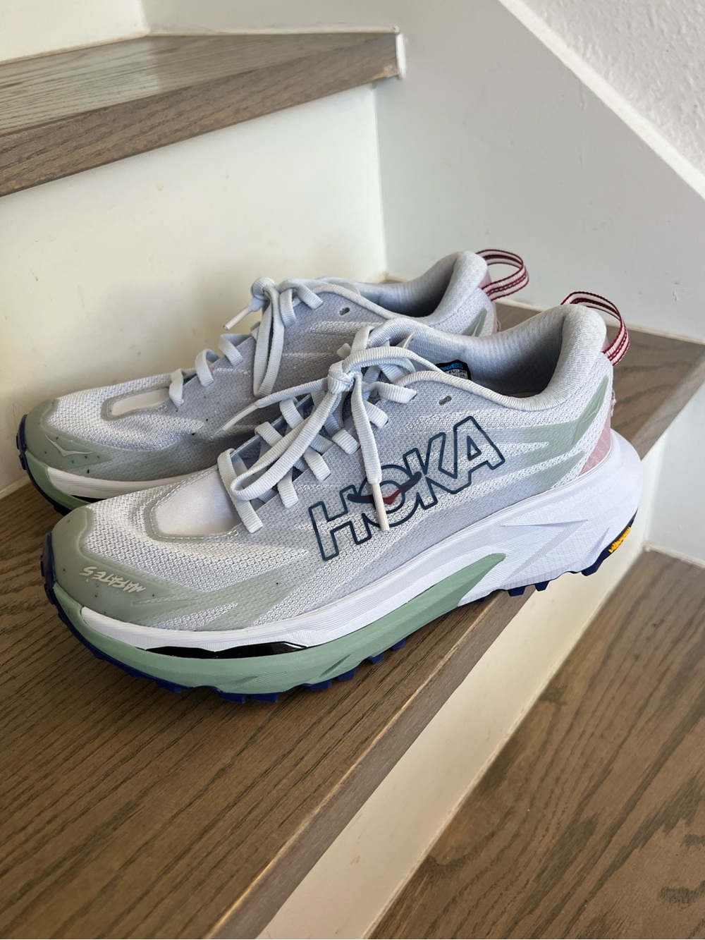 Hoka Mafate 5 Sneakers in Ambient Blue / Rosemary NWOB - Picture 5 of 8